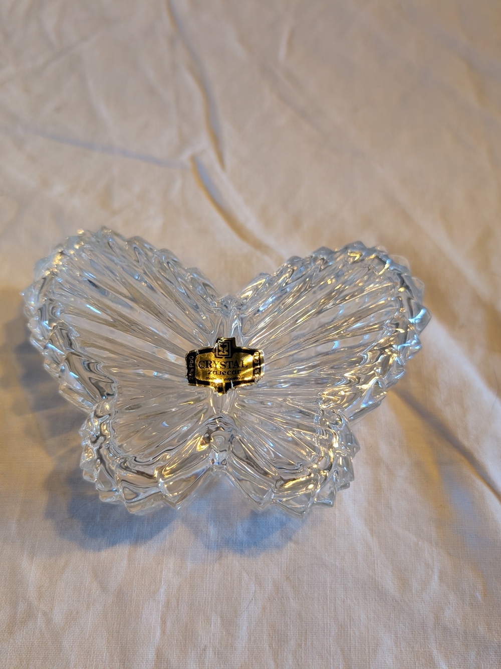 2/30$ Vintage Clear Crystal Butterfly Jewelry trinket box